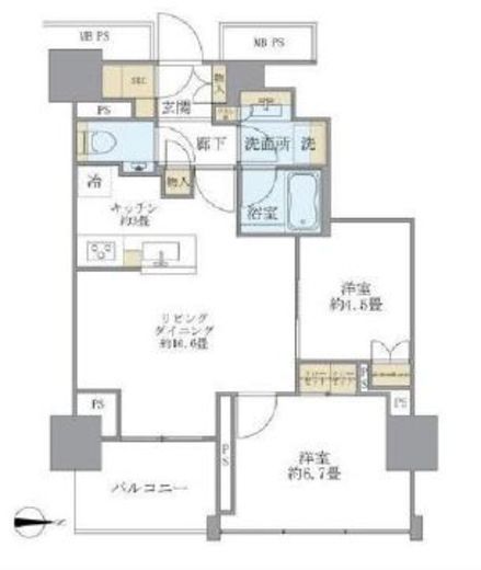 ブリリアタワー代々木公園クラッシー 12階 間取り図