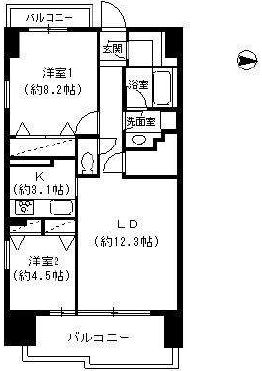 パークキューブ東品川 1007 間取り図