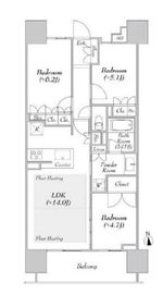 レーベン北千住エアクロスタワー 3階 間取り図