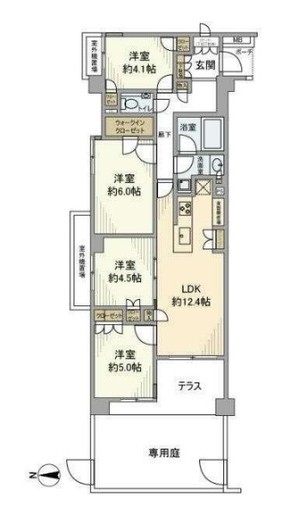 プレシス新百合ヶ丘 1階 間取り図