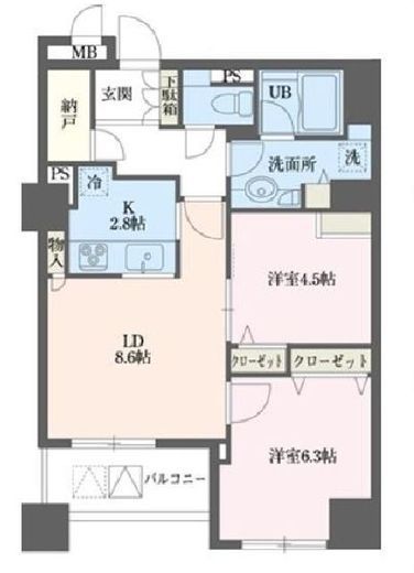 ドゥーエ横浜駅前 603 間取り図