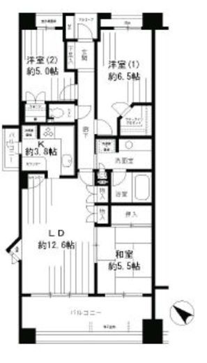 パークホームズ二子多摩川フェアアリーナ 6階 間取り図