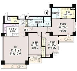 一番町18パークマンション 4階 間取り図