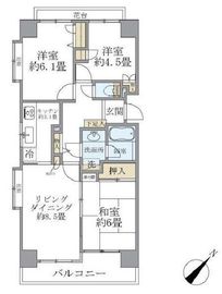 高輪パークホームズ 6階 間取り図