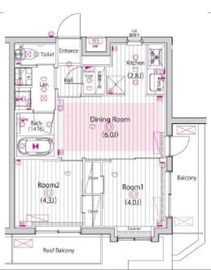 ガーラ・パークヒルズ武蔵小山 5階 間取り図