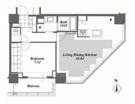 ブリリアイストタワー勝どき 3607 間取り図