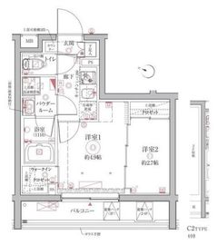 クレイシア西馬込 2階 間取り図