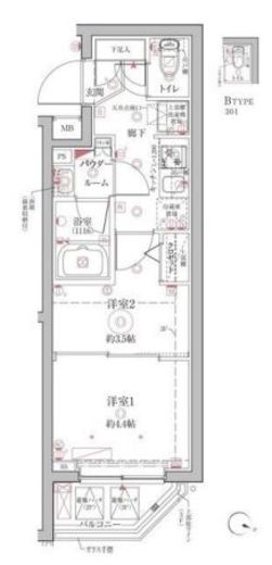 クレイシア西馬込 3階 間取り図