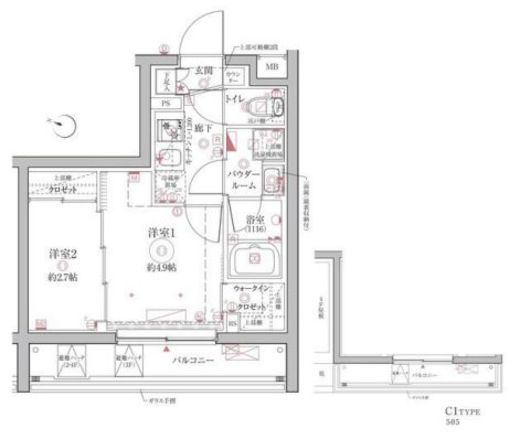 クレイシア西馬込 4階 間取り図