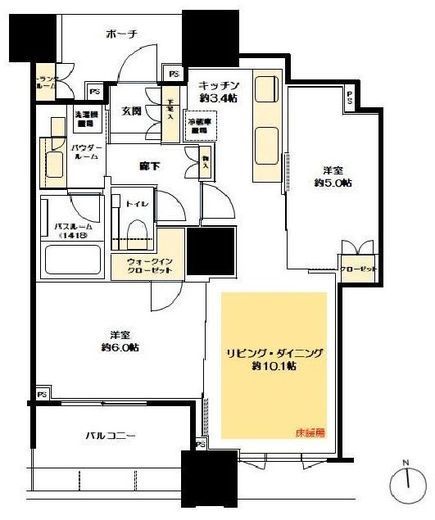 ドゥ・トゥール 21階 間取り図