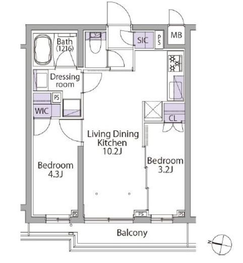イプセ初台 302 間取り図