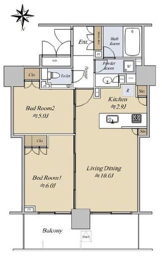 ベイサイドタワー晴海 6階 間取り図