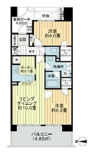 ライオンズマンション東駒形親水公園 8階 間取り図