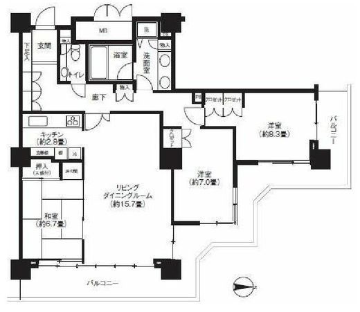 サンクォーレタワー 24階 間取り図