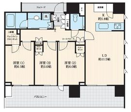 HARUMI FLAG SUN VILLAGE (晴海フラッグ サンヴィレッジ) 8階 間取り図