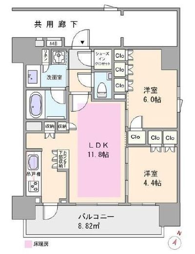 グローリオコンフォート文京本駒込 2階 間取り図