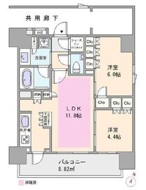 グローリオコンフォート文京本駒込 2階 間取り図