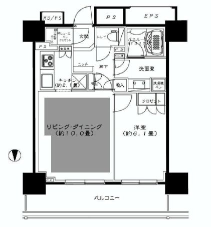 ライオンズ四谷タワーゲート 6階 間取り図