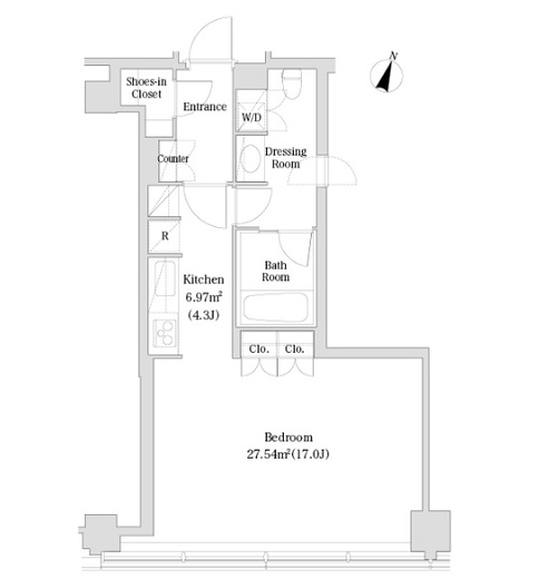 アクサス大手町ラクシーズ 2411 間取り図