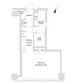 アクサス大手町ラクシーズ 2411 間取り図