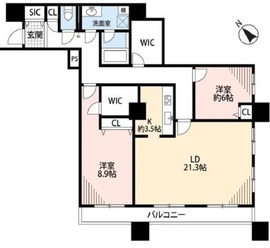 コスモ東京ベイタワー 16階 間取り図