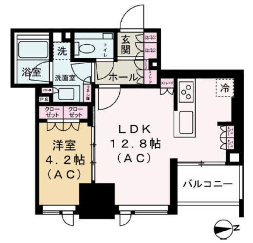 クラッシィハウス大手町ザ・スイート 8階 間取り図
