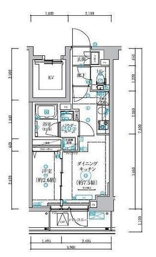 クオリタス田端 102 間取り図