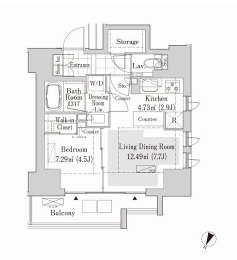 リブクオーレ神保町 503 間取り図