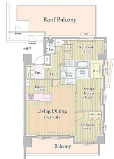 クリオ武蔵小金井フロントアベニュー 5階 間取り図