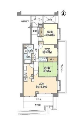 東急ドエルアルスたまプラーザ 2階 間取り図