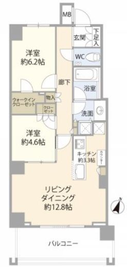 大崎ウエストシティタワーズ イースト 2階 間取り図