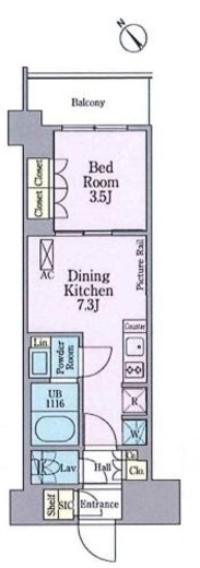 クレストコート渋谷笹塚 205 間取り図