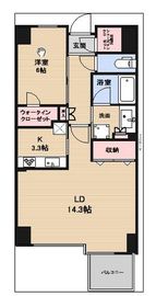 プラウド銀座東レジデンス 6階 間取り図