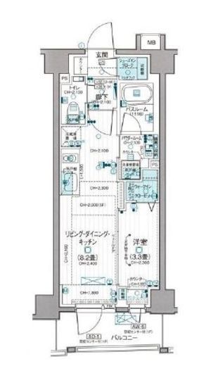 デュオステージ中野 3階 間取り図