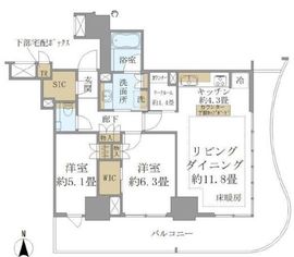 ブリリアタワー池袋West 18階 間取り図