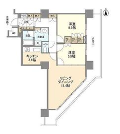 豊洲シエルタワー 23階 間取り図