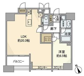 インプレスト東京八丁堀ル・サンク 10階 間取り図