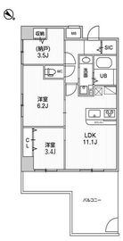 コンフォリア・リヴ志村三丁目 401 間取り図