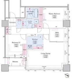 レジディアタワー上池袋 タワー棟 1702 間取り図