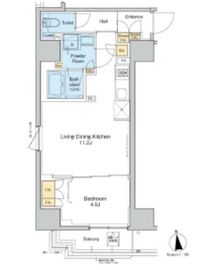 プラウドフラット浅草トレサージュ 1201 間取り図