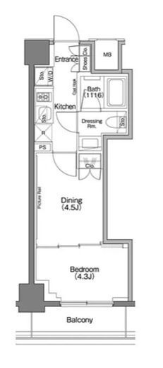 ザ・パークハビオSOHO祐天寺 404 間取り図