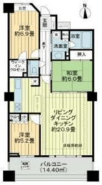 ライオンズステーションプラザセンター南 1007 間取り図