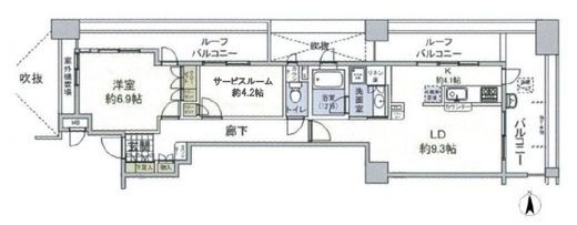 ザ・パームス木場公園エアリィタワー 9階 間取り図