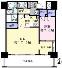 プラウドタワー立川 22階 間取り図