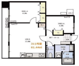 フラット中目黒 311 間取り図