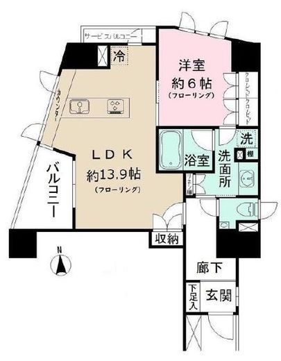 ユニーブル杉並高円寺 5階 間取り図