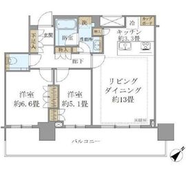 ブリリアタワー浜離宮 25階 間取り図