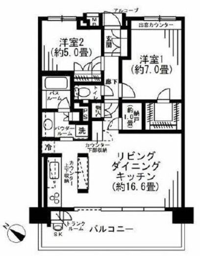 川崎サイトシティ 15階 間取り図