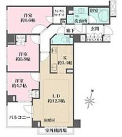 ルピナス高輪 5階 間取り図