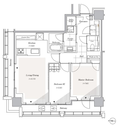 リビオレジデンス西麻布 1801 間取り図